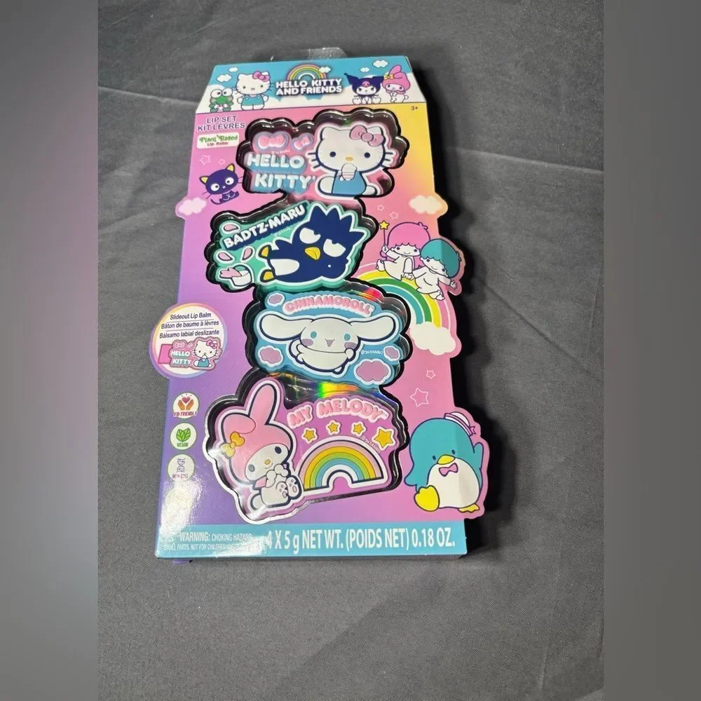 New Hello Kitty And Friends - 4pk Slide Out Lip Gloss Set on Box